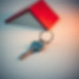 A key resting on a house-shaped outline symbolizing home ownership