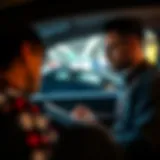 Person analyzing car loan options