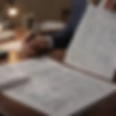 Financial Document Analysis A businessman analyzing financial documents