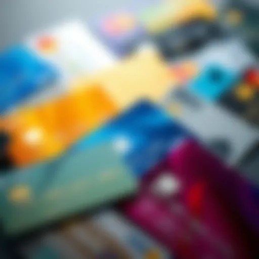 Illustration of various credit card designs reflecting options available to consumers