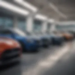 A visual representation of a Buy Here Pay Here dealership showcasing a variety of vehicles.