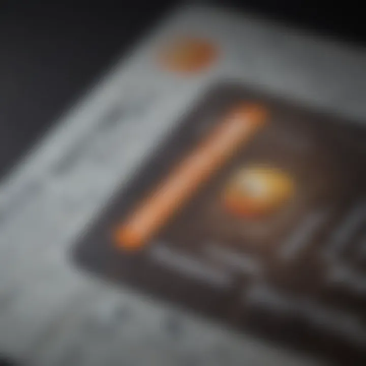 A close-up of a Discover card with a name change application form