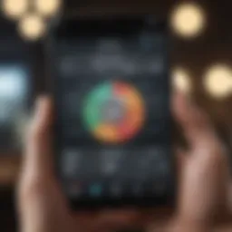 A modern budgeting app interface on a smartphone displaying savings goals