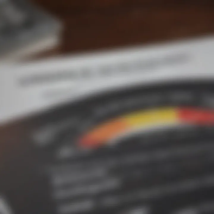 A close-up of a credit report highlighting credit scores