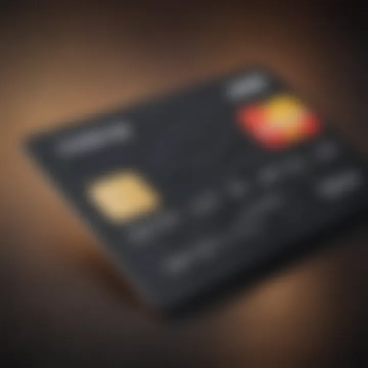 A close-up view of a secured credit card highlighting its features.