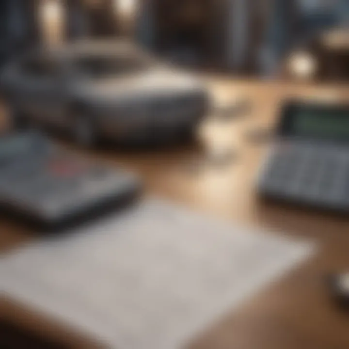 A calculator and financial documents on a desk