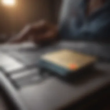 Person analyzing credit card offers on a laptop