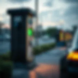 Electric vehicle charging station with green energy concept