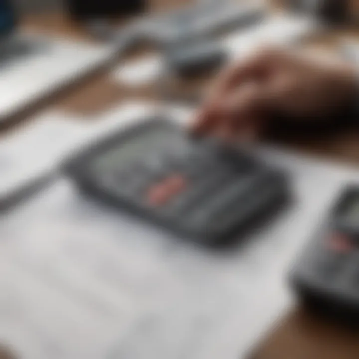 A close-up of financial documents and a calculator on a desk