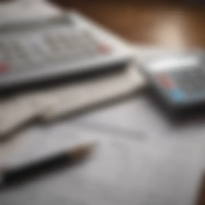 A close-up of loan documents and a calculator