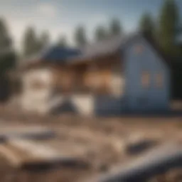 Blueprint of a modern home under construction