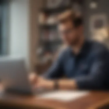 A person analyzing financial data with a laptop and calculator