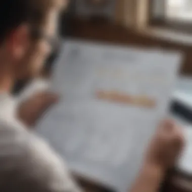 A financial analyst reviewing a debt service schedule with charts