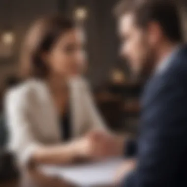 Expert Guidance on Credit Rebuilding Illustration of a financial planner discussing credit rebuilding strategies with a client