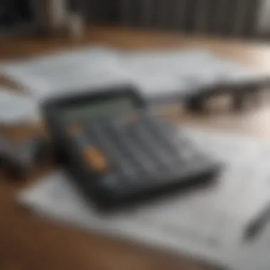 Calculator and financial documents on a table