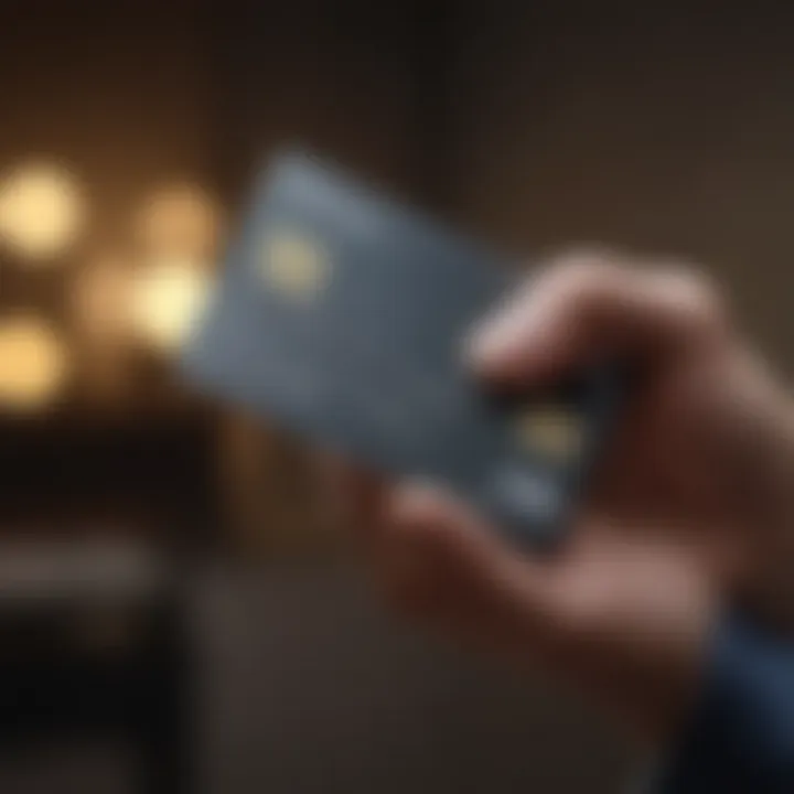 A hand holding a credit card with confidence