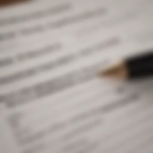 Close-up view of a mortgage application form with a pen resting on it.