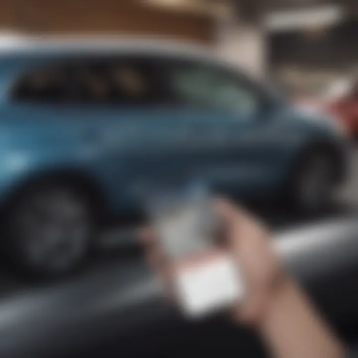 A secure digital payment transaction on a smartphone during a car sale