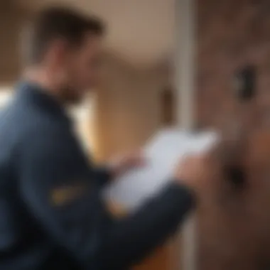 A professional inspecting a home with a checklist.