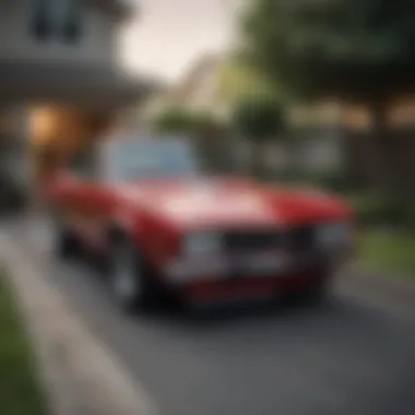 A well-maintained car parked in a driveway, ready for sale.