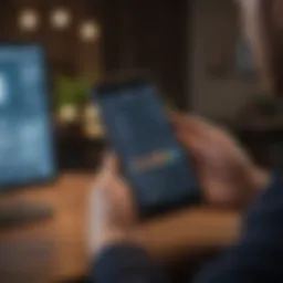 A user interacting with the Klover app interface, showcasing financial tracking features.