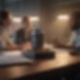 A diverse group reviewing grant applications