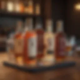 An array of liquor licenses displayed on a desk.