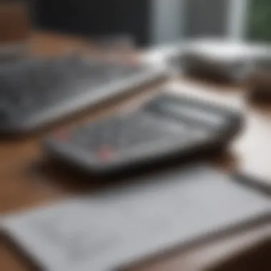 Calculator and financial documents on a table