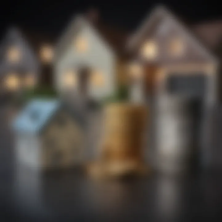 Graphical comparison of different mortgage types affected by rental income