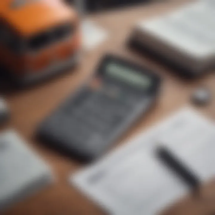 Close-up of financial documents and a calculator, symbolizing the loan application process