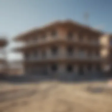 A welcoming construction site with scaffolding