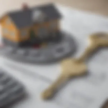 A close-up of a calculator, credit score report, and house keys symbolizing financial readiness.