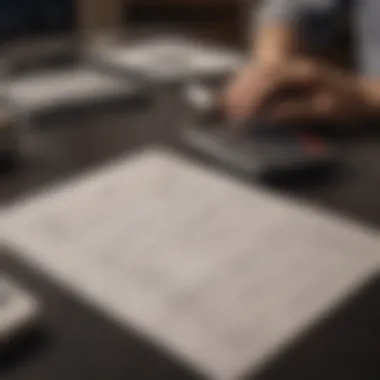 A person reviewing financial documents with a calculator.