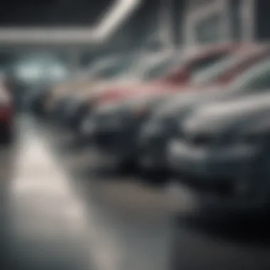 A diverse array of cars lined up in a dealership