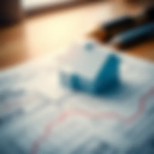 Blueprint of a house highlighting financial components