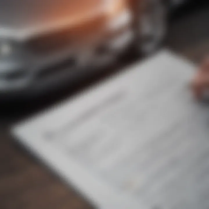 An insurance policy document with highlighted sections related to vehicle changes.