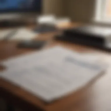 A close-up of VA loan documents on a desk