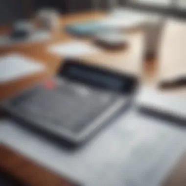 A calculator and financial documents laid out on a desk, symbolizing financial planning.