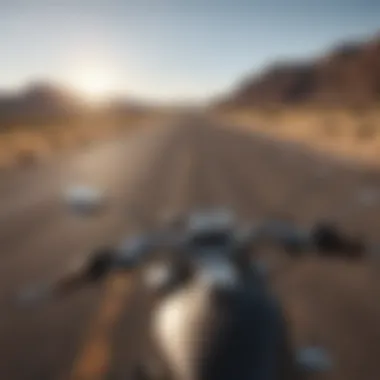 A scenic view of a motorcycle on an open road symbolizing freedom