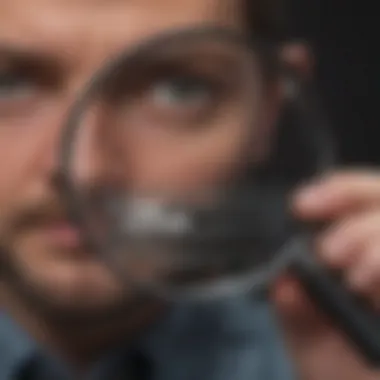 A magnifying glass focusing on a credit report