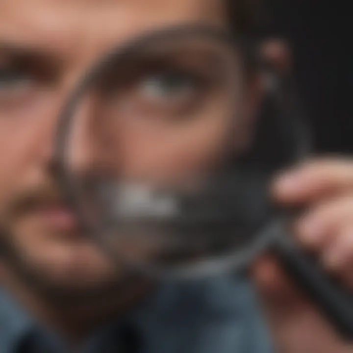 A magnifying glass focusing on a credit report