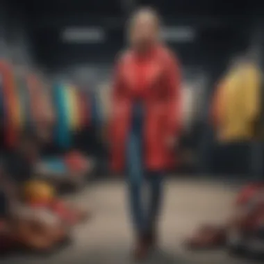 Curated Collection of Pre-Loved Fashion A vibrant collection of pre-loved fashion pieces displayed elegantly.