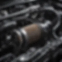 Detailed view of a car's engine with oil filter