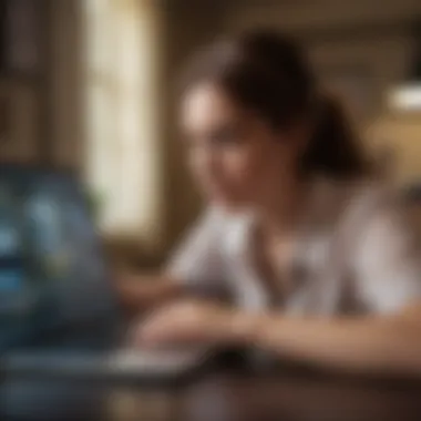 A person reviewing loan options on a laptop