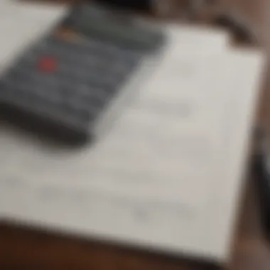 A close-up of a calculator and financial documents demonstrating budgeting.