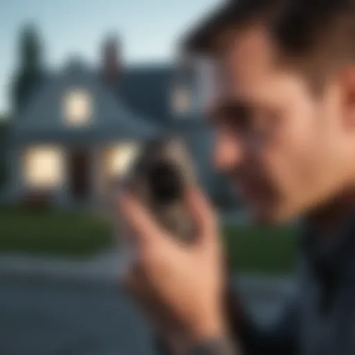 A detailed view of a professional appraiser examining a property