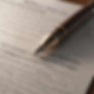 A close-up of a mortgage agreement document with a pen