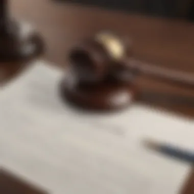 A legal document with a gavel symbolizing legal considerations