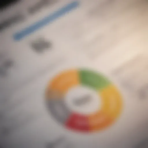 A close-up view of a credit report with key indicators highlighted