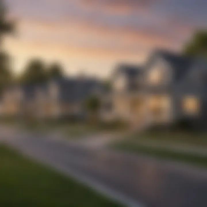 A suburban neighborhood with houses that meet USDA loan requirements, demonstrating community living.